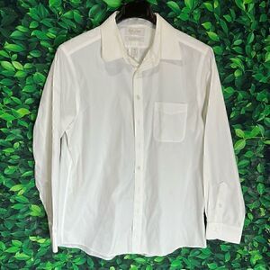 Gold Label long sleeve formal white button down slim fit dress shirt 17/34